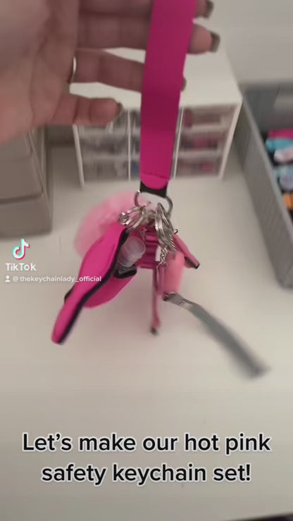 Safety Keychain Set - Hot Pink