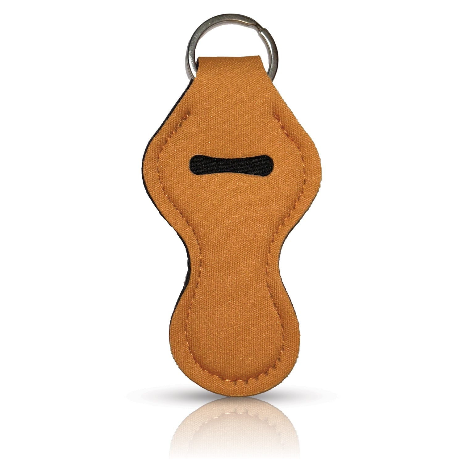 Orange Rounded Lip Balm Holder Keychain