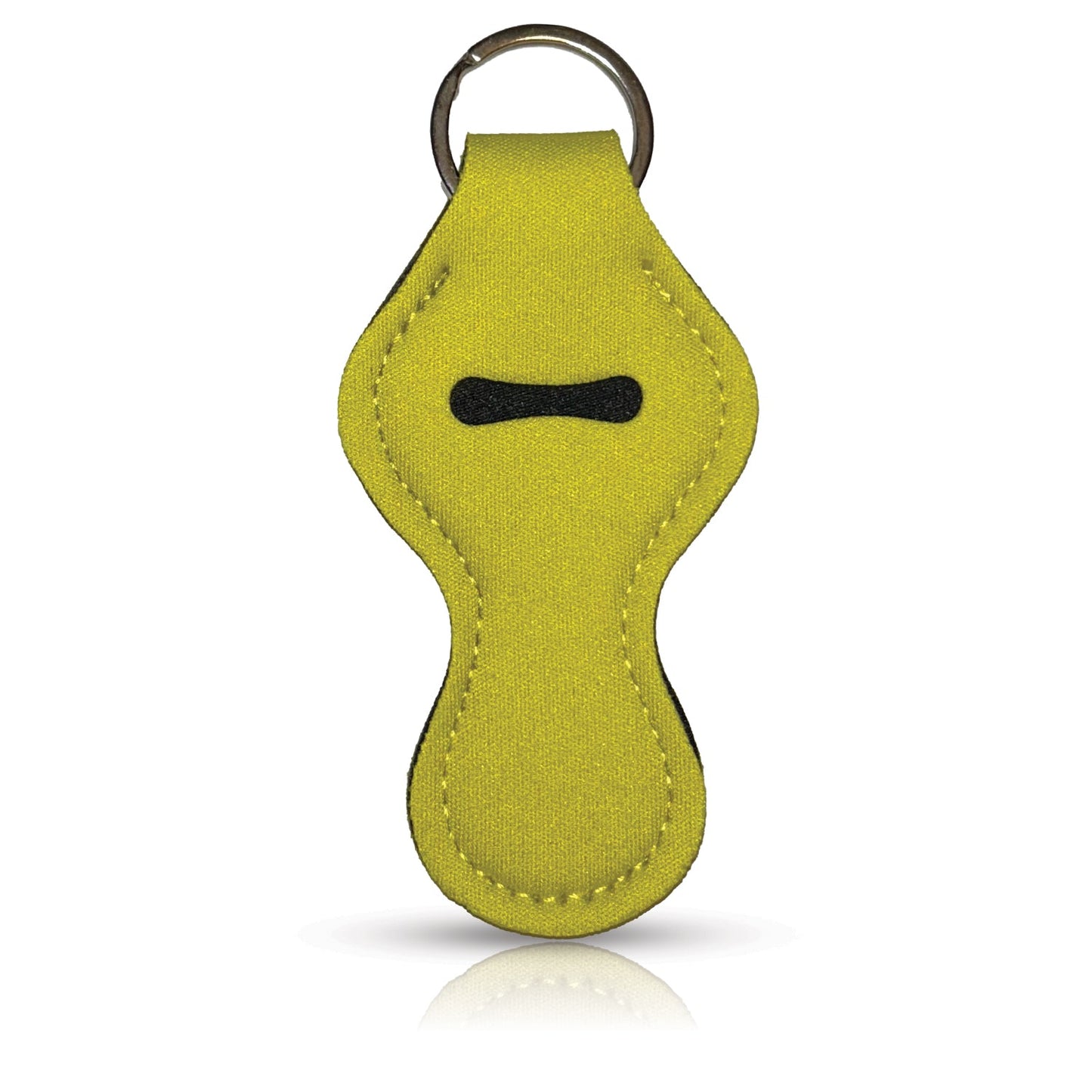 Yellow Rounded Lip Balm Holder Keychain