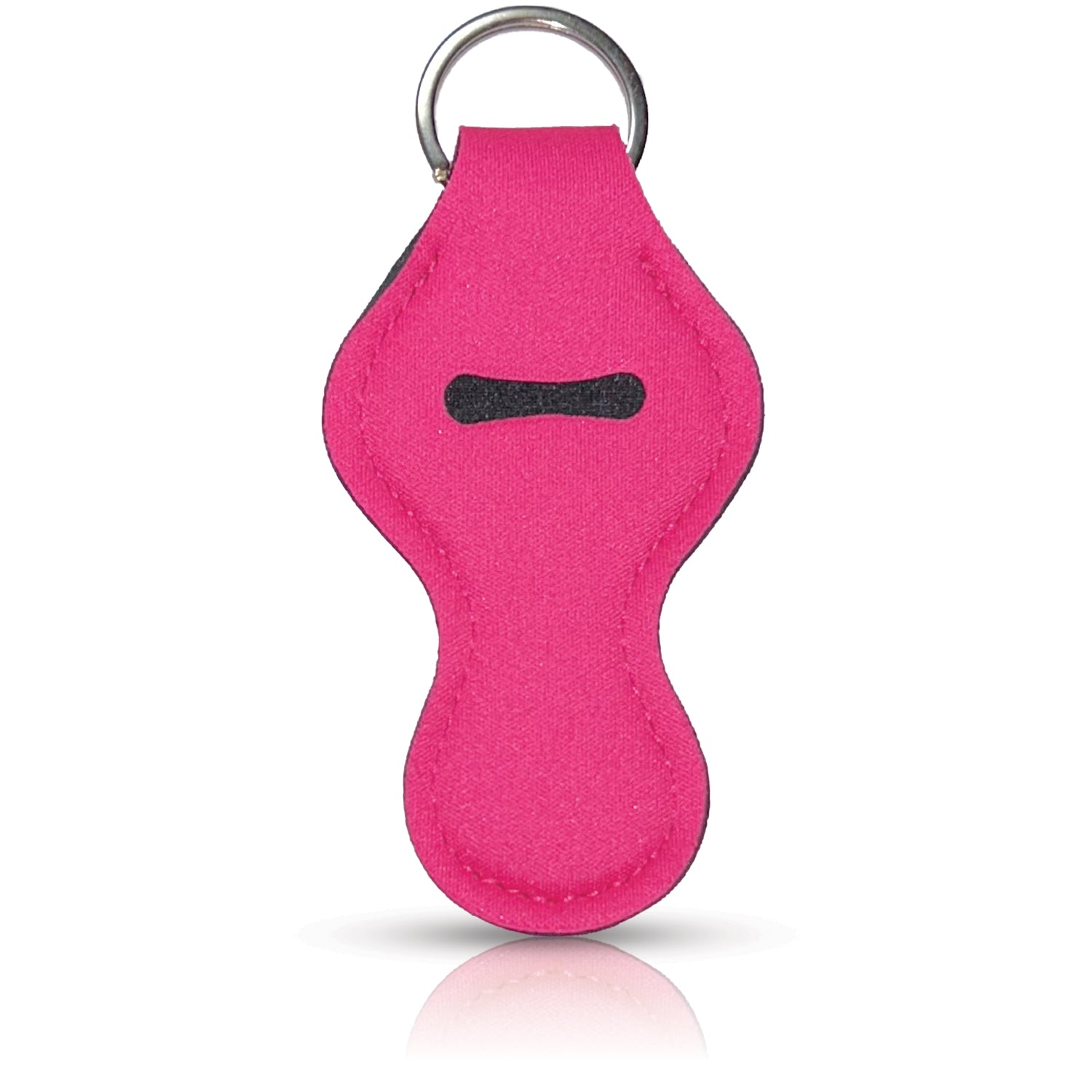 Hot Pink Rounded Lip Balm Holder Keychain