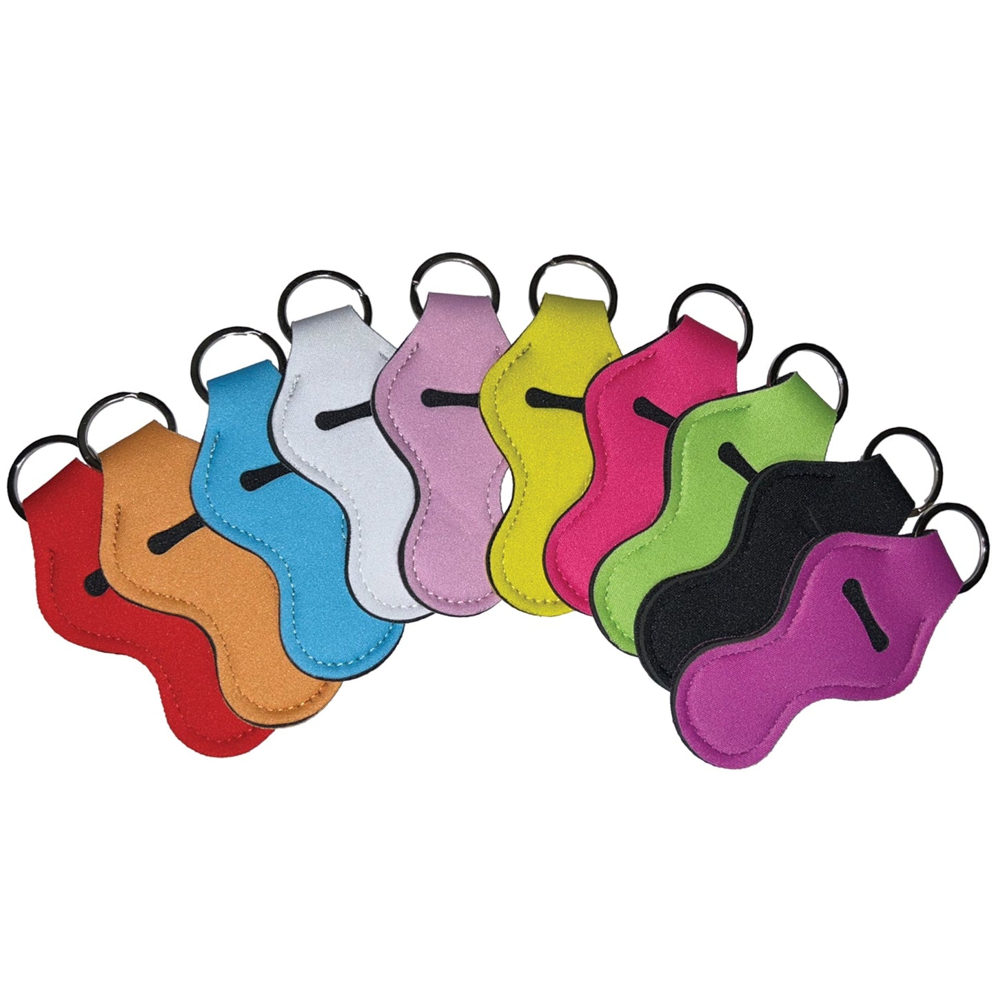 Coloured Rounded Lip Balm Holder Keychains