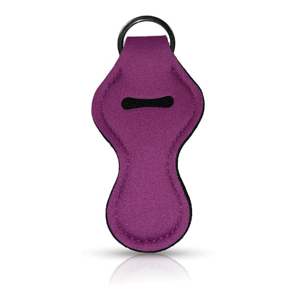 Purple Rounded Lip Balm Holder Keychain