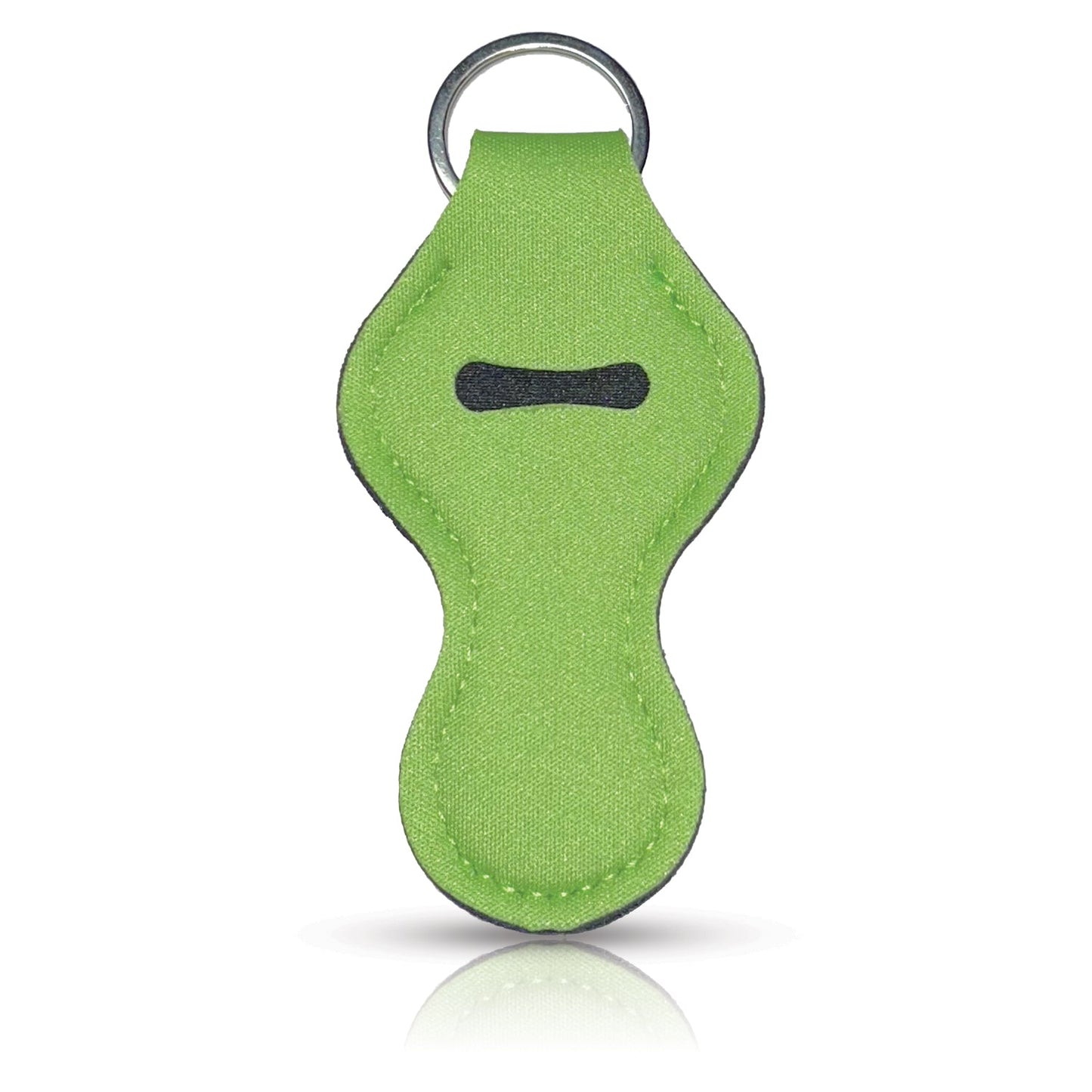 Green Rounded Lip Balm Holder Keychain