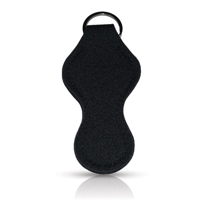 Black Rounded Lip Balm Holder Keychain