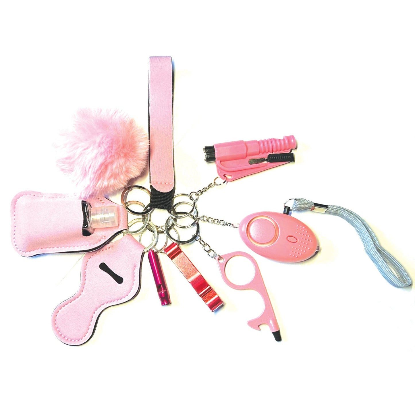 Safety Keychain Set - Baby Pink