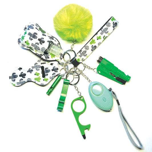 Safety Keychain Set - Cactus Green