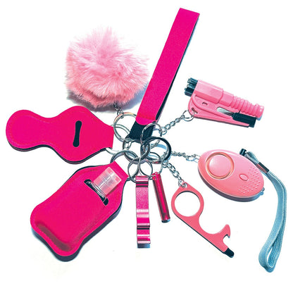 Woman's Safety Keychain Set in Hot Pink