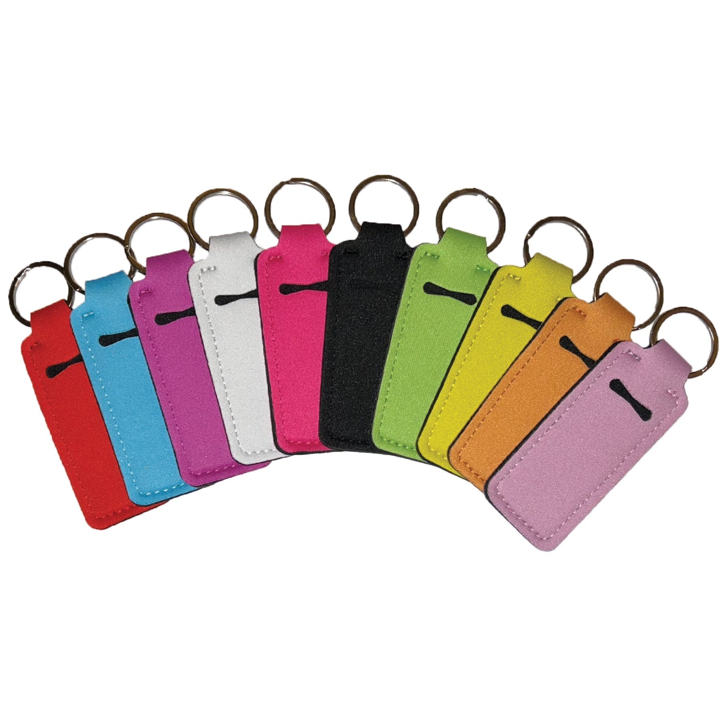 Coloured Straight Lip Balm Holder Keychains