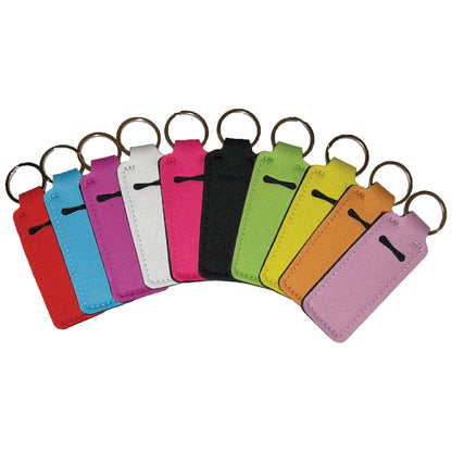 Coloured Straight Lip Balm Holder Keychains