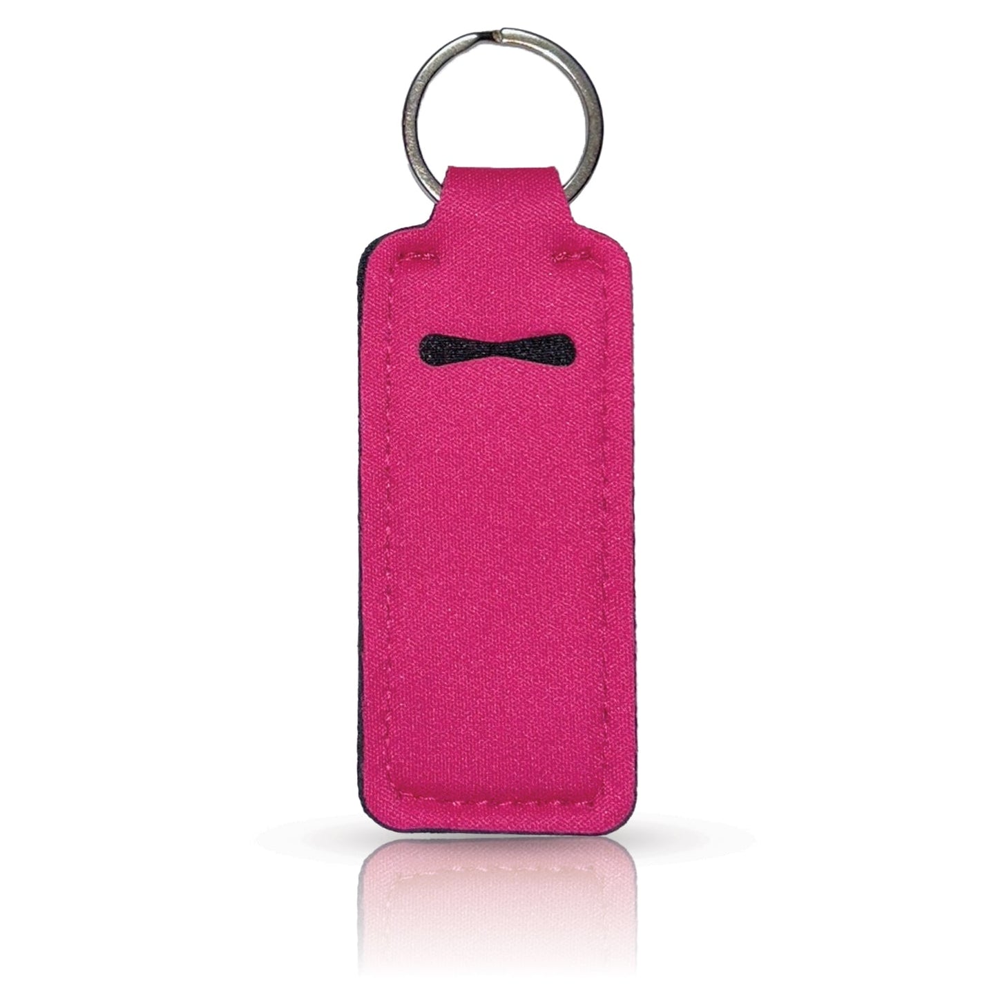 Hot Pink Straight Lip Balm Holder Keychain