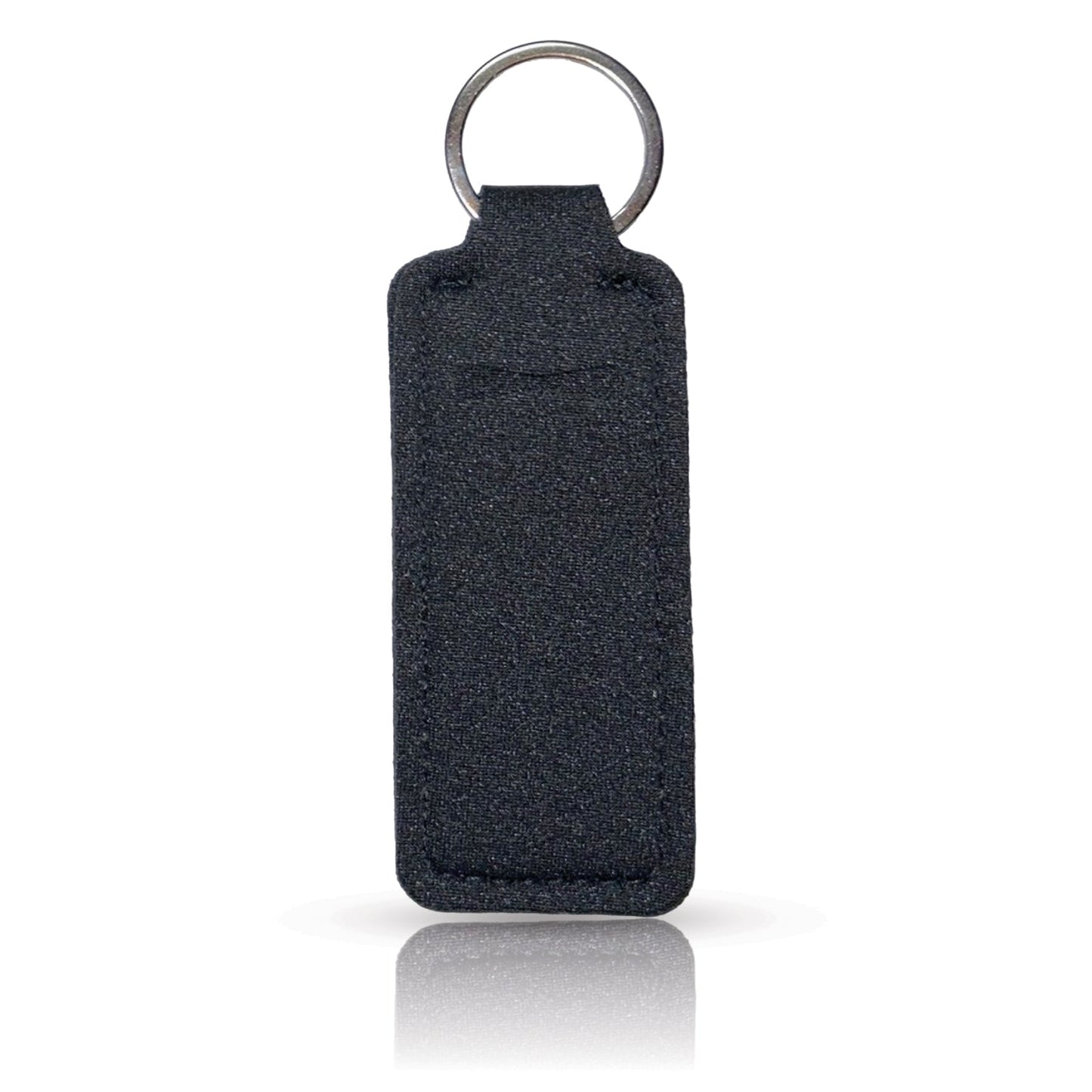 Black Straight Lip Balm Holder Keychain