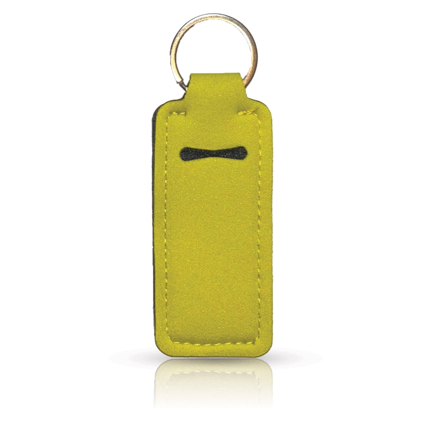 Yellow Straight Lip Balm Holder Keychain